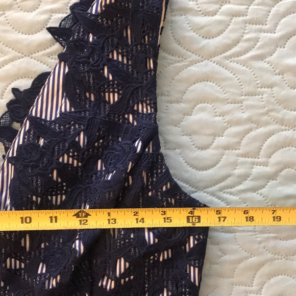 Vineyard Vines 145th Kentucky Derby Navy Blue Lace Blue White Stripes Dress 10 - Picture 13 of 16